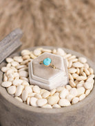 The Bordeaux 14k and Turquoise Ring 7, Sz 7-Rings-Calli Co., Turquoise and Silver Jewelry, Native American Handmade, Zuni Tribe, Navajo Tribe, Brock Texas