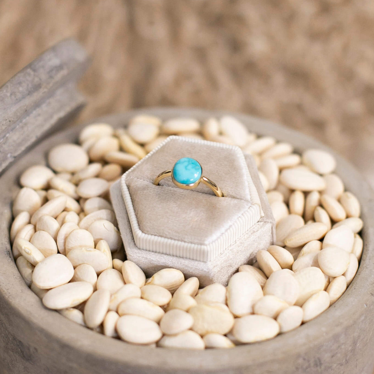 The London 14k and Turquoise Ring 5, Sz 8 – Calli Co. Silver