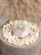 The London 14k and Turquoise Ring 8, Sz 7-Rings-Calli Co., Turquoise and Silver Jewelry, Native American Handmade, Zuni Tribe, Navajo Tribe, Brock Texas