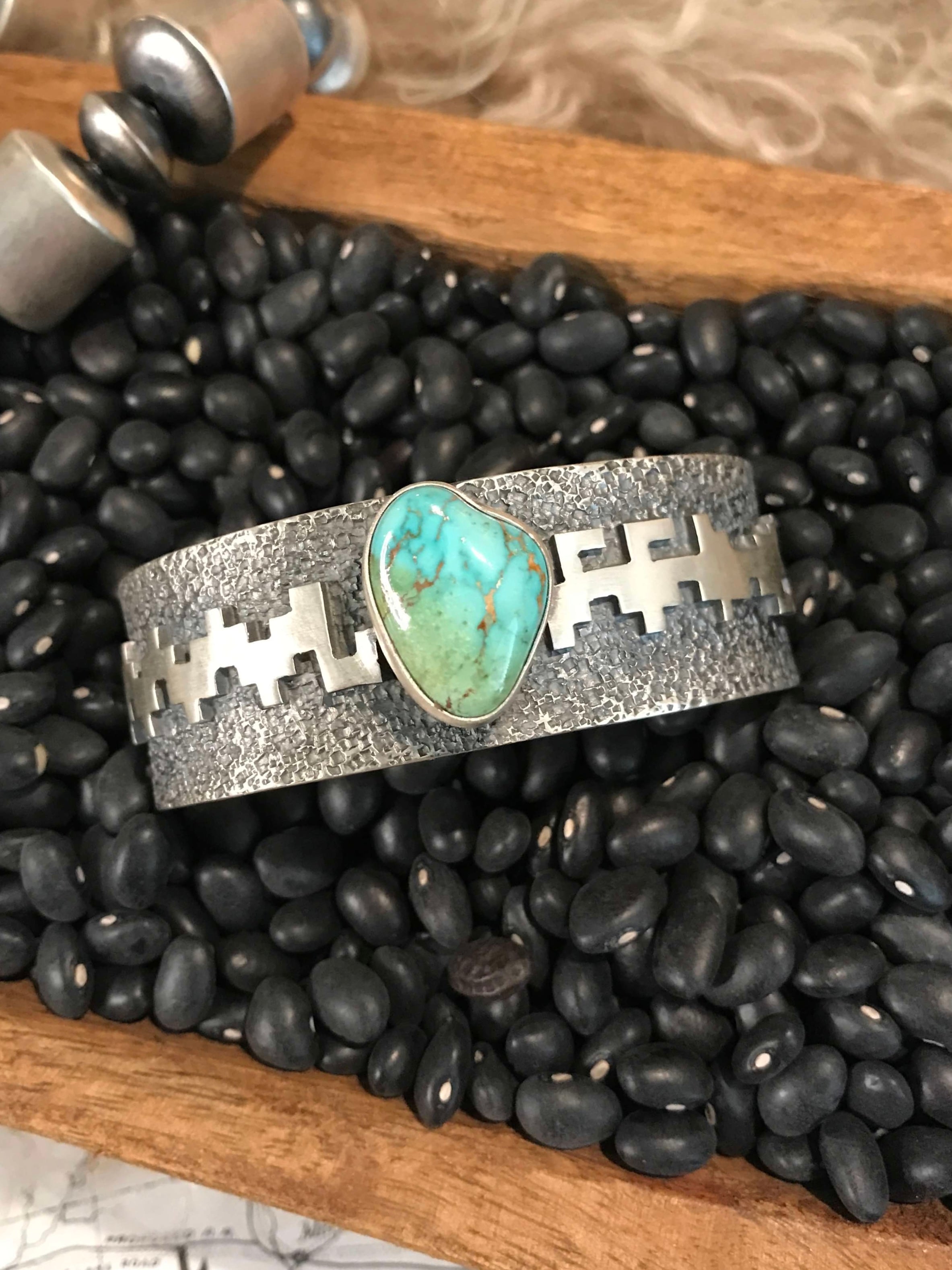 The Mesa Verde Cuff-Bracelets & Cuffs-Calli Co., Turquoise and Silver Jewelry, Native American Handmade, Zuni Tribe, Navajo Tribe, Brock Texas