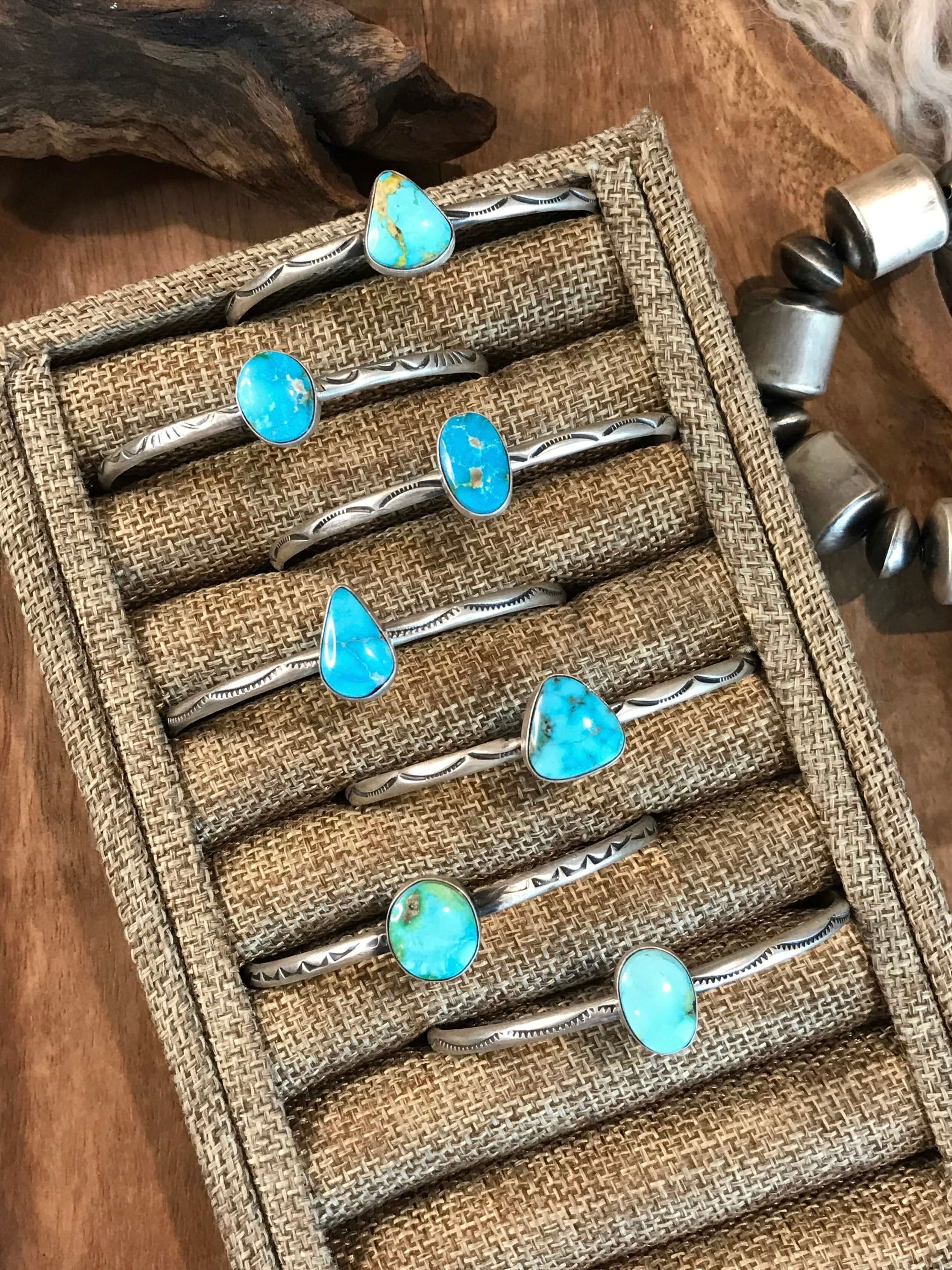 The Knight Turquoise Cuffsx-Bracelets & Cuffs-Calli Co., Turquoise and Silver Jewelry, Native American Handmade, Zuni Tribe, Navajo Tribe, Brock Texas