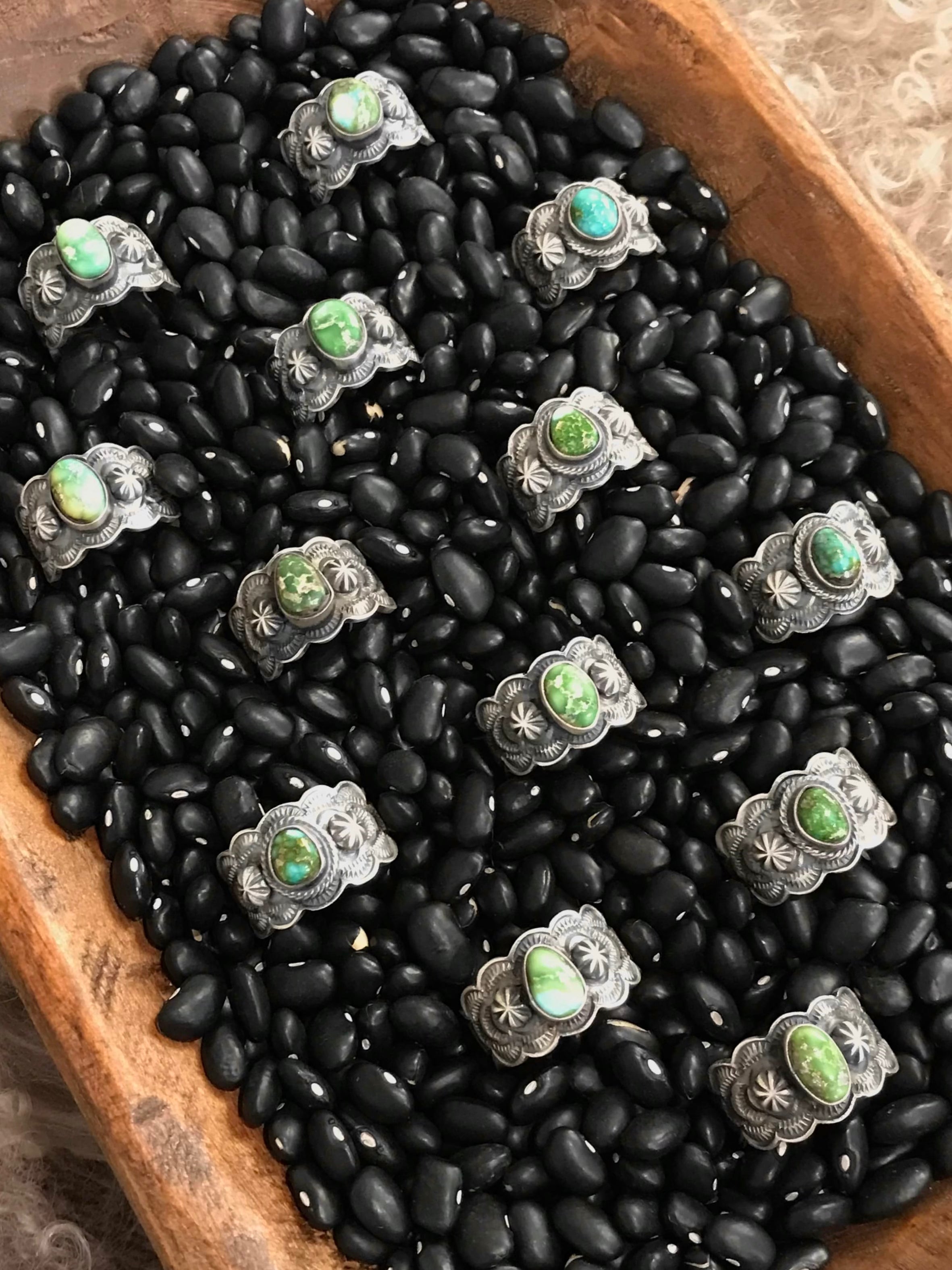 The Willowick Rings-Rings-Calli Co., Turquoise and Silver Jewelry, Native American Handmade, Zuni Tribe, Navajo Tribe, Brock Texas