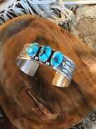 The Roan Turquoise Cuff-Bracelets & Cuffs-Calli Co., Turquoise and Silver Jewelry, Native American Handmade, Zuni Tribe, Navajo Tribe, Brock Texas