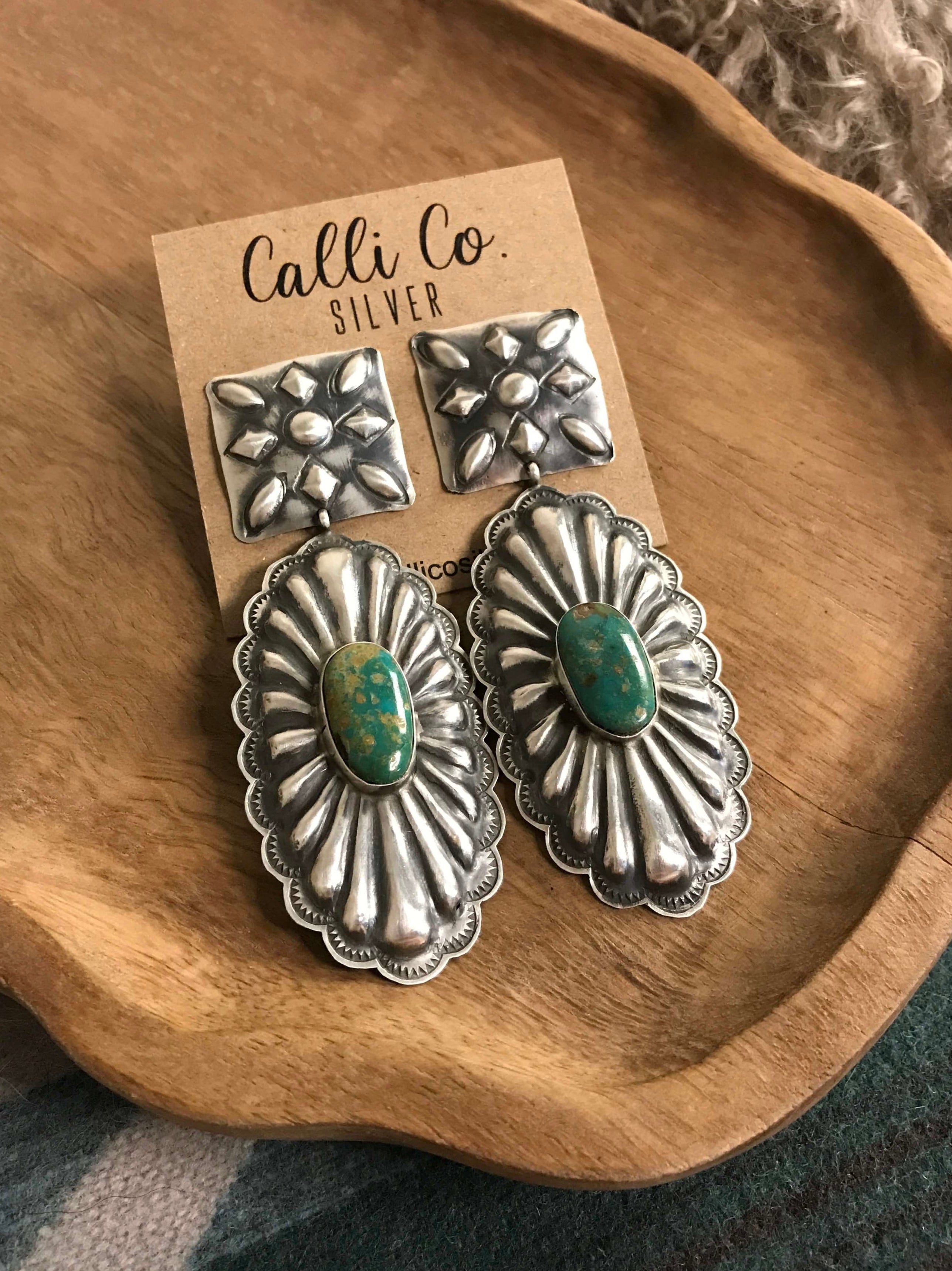 The Bonfouca Earrings, 3 xx-Earrings-Calli Co., Turquoise and Silver Jewelry, Native American Handmade, Zuni Tribe, Navajo Tribe, Brock Texas