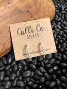 The Petite Sterling Drop Hoops-Earrings-Calli Co., Turquoise and Silver Jewelry, Native American Handmade, Zuni Tribe, Navajo Tribe, Brock Texas