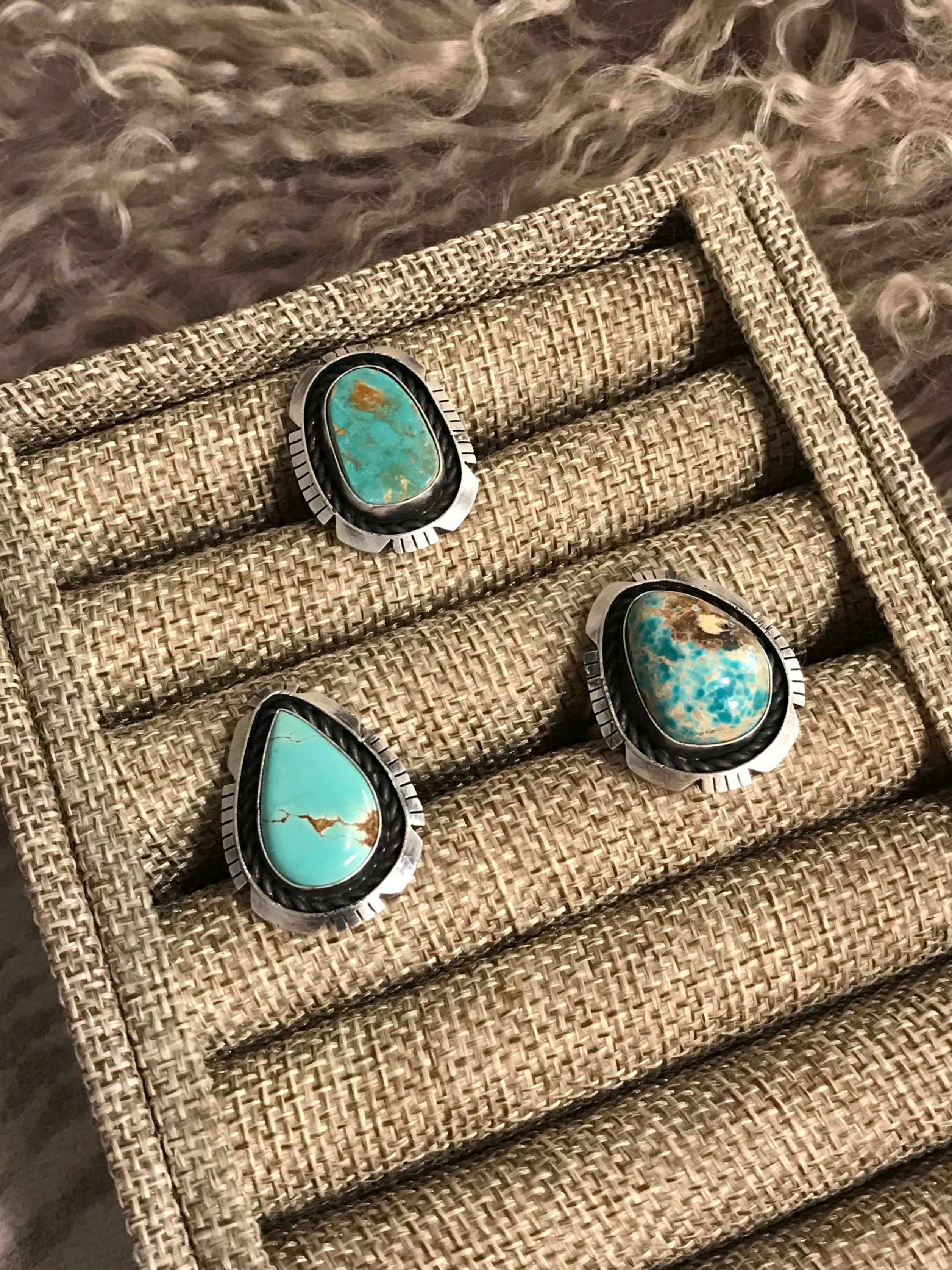 The Eldridge Rings-Rings-Calli Co., Turquoise and Silver Jewelry, Native American Handmade, Zuni Tribe, Navajo Tribe, Brock Texas
