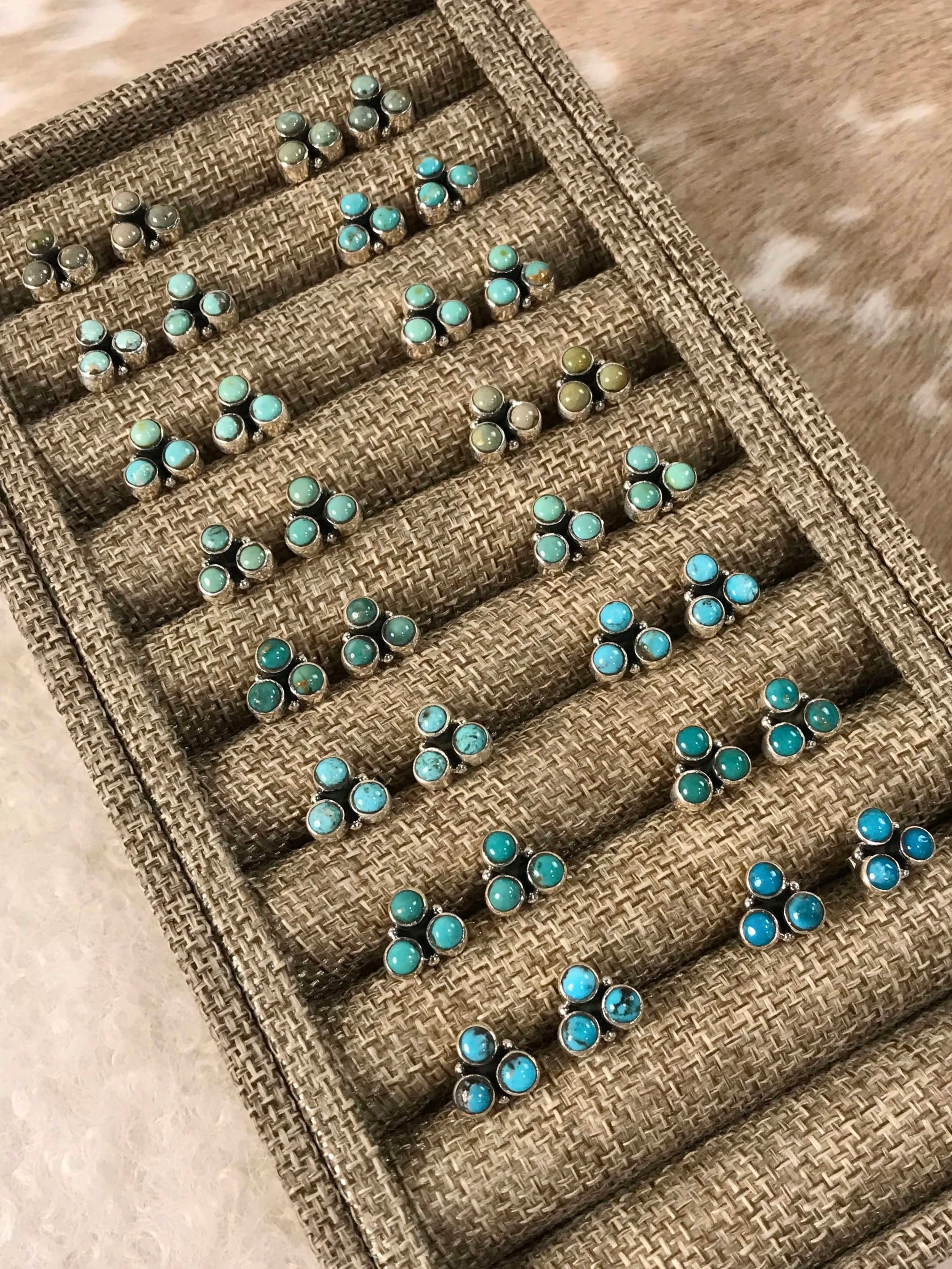 The Serenada Earrings-Earrings-Calli Co., Turquoise and Silver Jewelry, Native American Handmade, Zuni Tribe, Navajo Tribe, Brock Texas