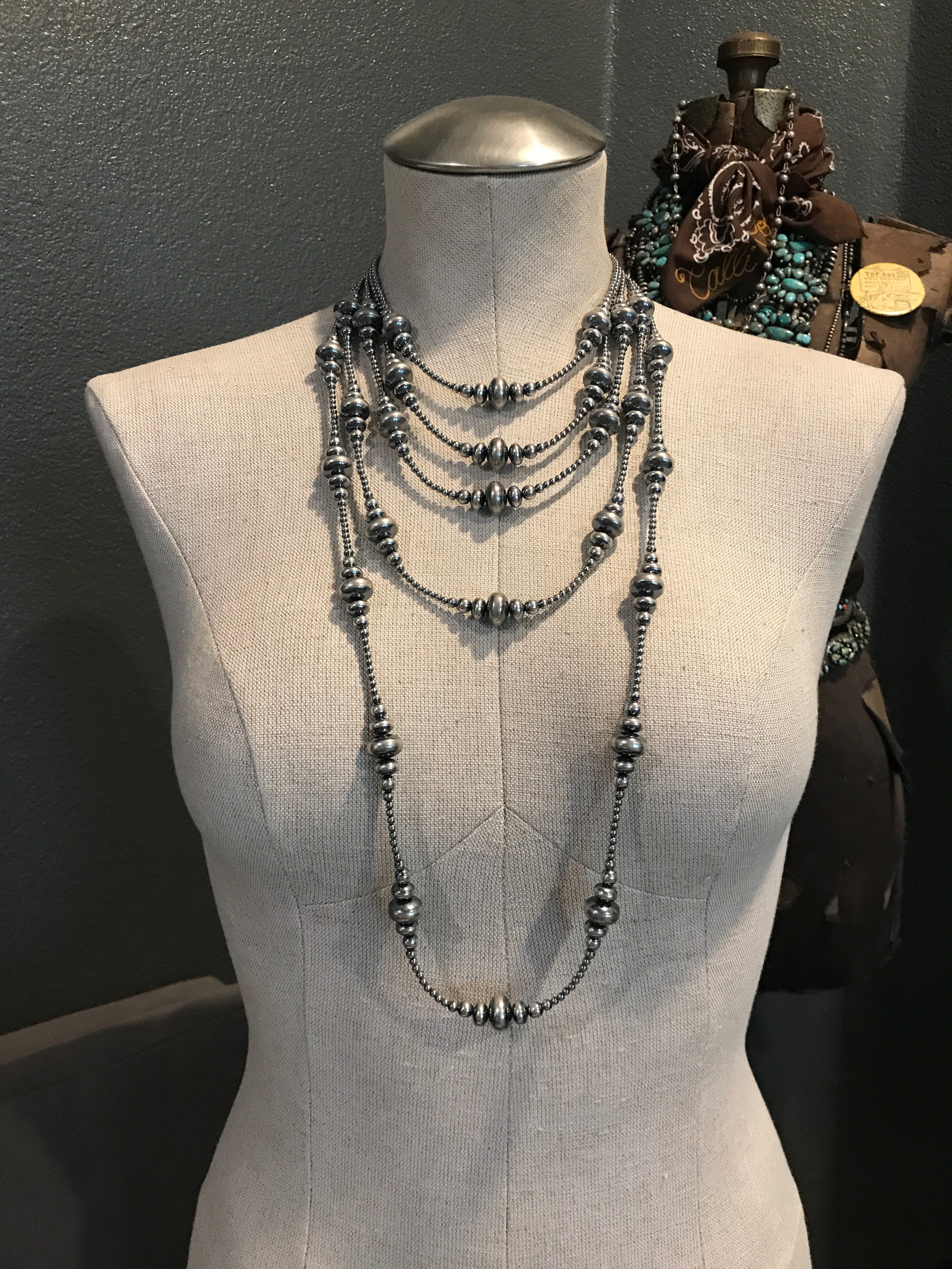 The Texola Necklace-Necklaces-Calli Co., Turquoise and Silver Jewelry, Native American Handmade, Zuni Tribe, Navajo Tribe, Brock Texas