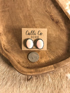 The Pink Conch Studs, 7-Earrings-Calli Co., Turquoise and Silver Jewelry, Native American Handmade, Zuni Tribe, Navajo Tribe, Brock Texas