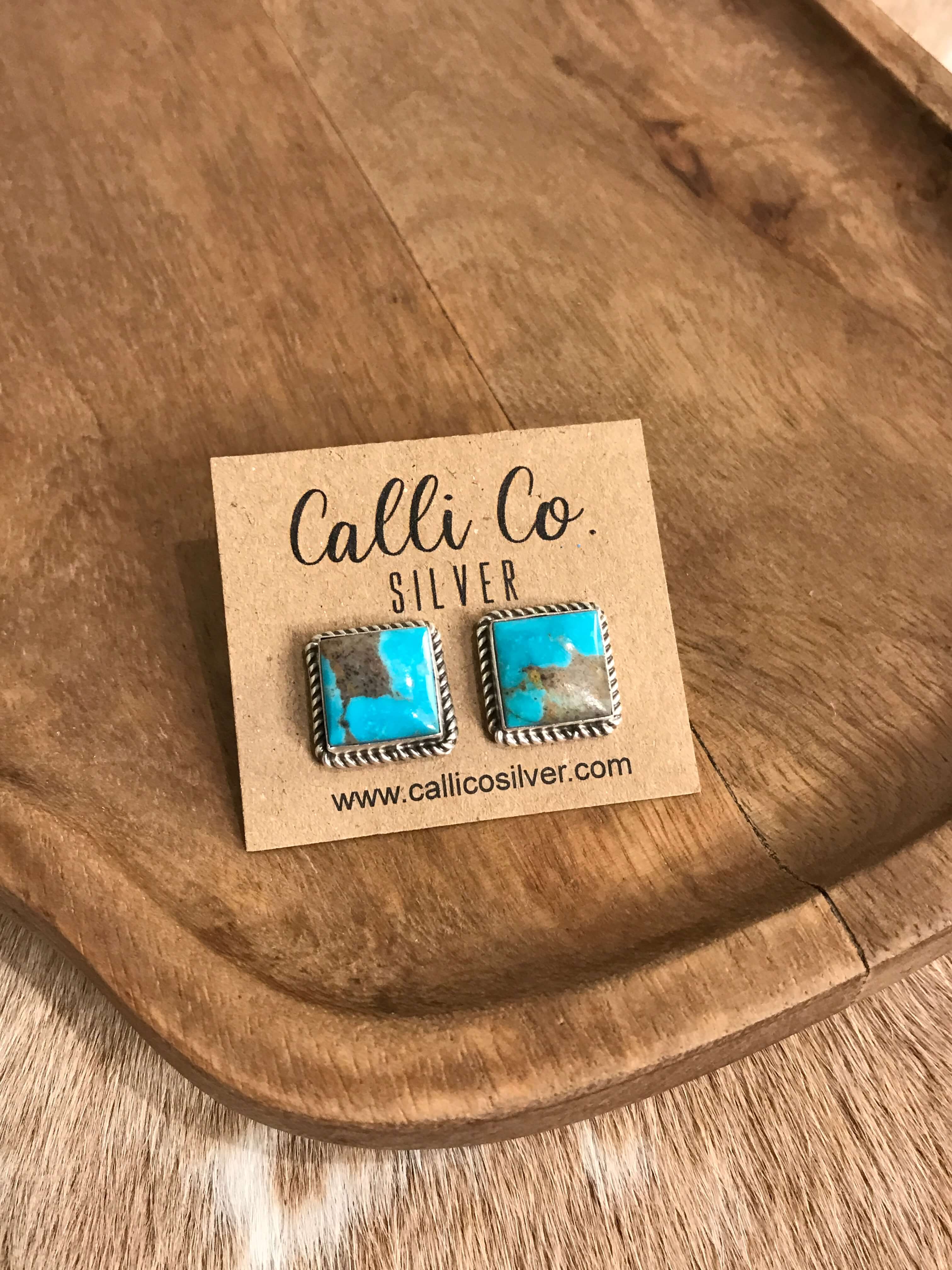 The Turquoise Studs, 78-Earrings-Calli Co., Turquoise and Silver Jewelry, Native American Handmade, Zuni Tribe, Navajo Tribe, Brock Texas
