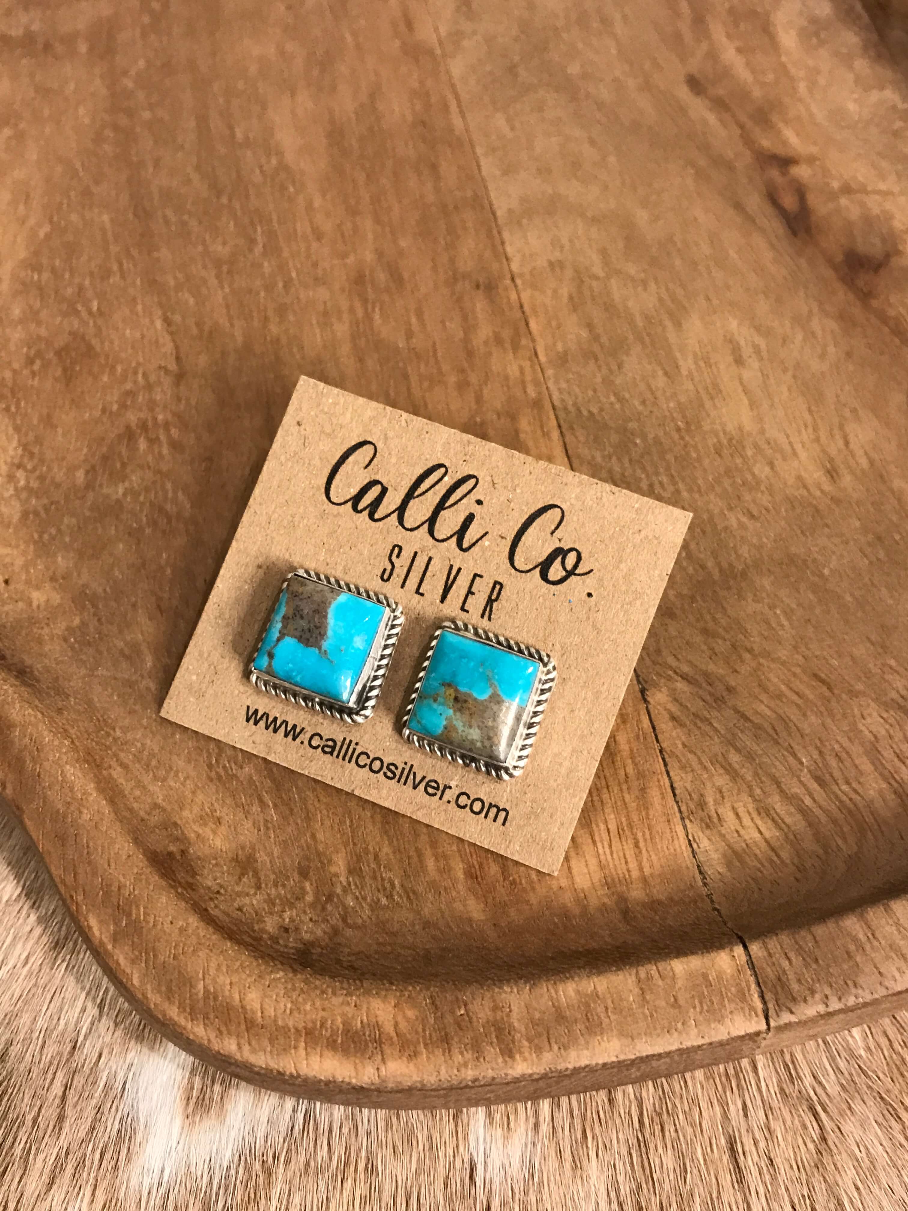 The Turquoise Studs, 78-Earrings-Calli Co., Turquoise and Silver Jewelry, Native American Handmade, Zuni Tribe, Navajo Tribe, Brock Texas
