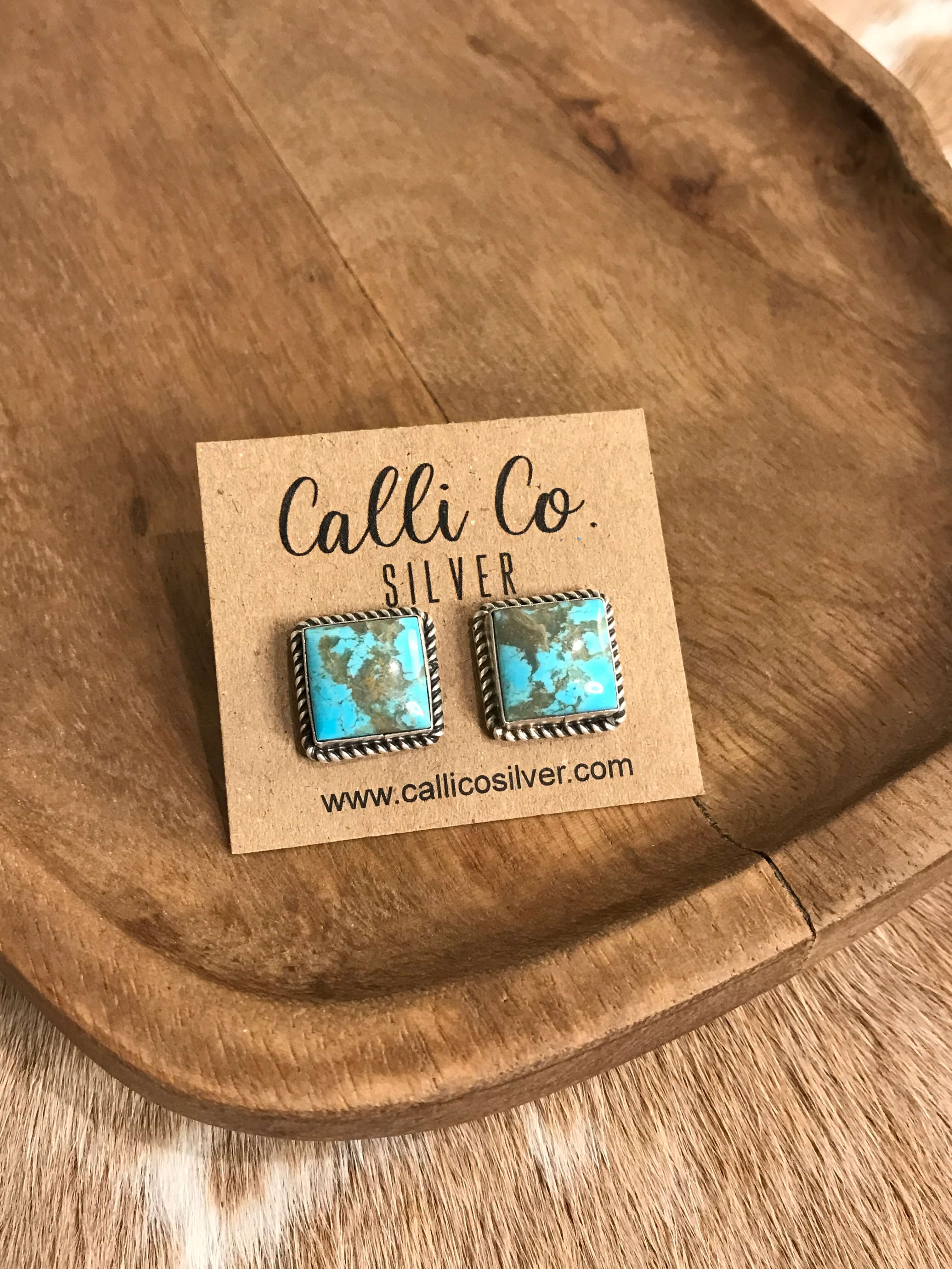 The Turquoise Studs, 80-Earrings-Calli Co., Turquoise and Silver Jewelry, Native American Handmade, Zuni Tribe, Navajo Tribe, Brock Texas
