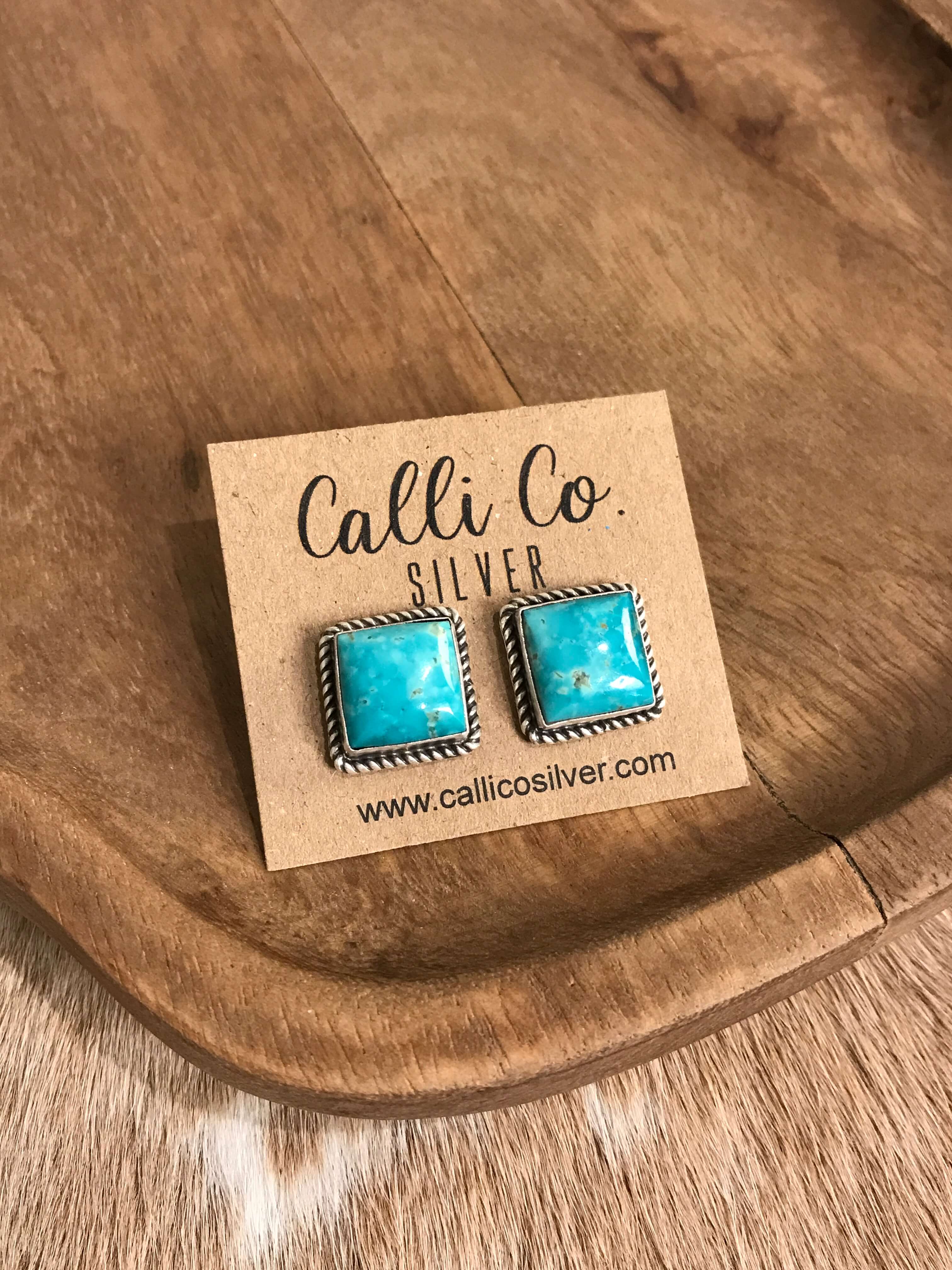 The Turquoise Studs, 81-Earrings-Calli Co., Turquoise and Silver Jewelry, Native American Handmade, Zuni Tribe, Navajo Tribe, Brock Texas