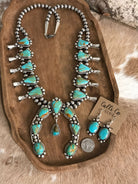 The Yellowridge Squash Blossom Necklace Set-Necklaces-Calli Co., Turquoise and Silver Jewelry, Native American Handmade, Zuni Tribe, Navajo Tribe, Brock Texas