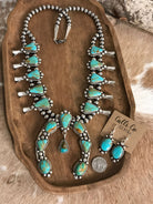 The Yellowridge Squash Blossom Necklace Set-Necklaces-Calli Co., Turquoise and Silver Jewelry, Native American Handmade, Zuni Tribe, Navajo Tribe, Brock Texas