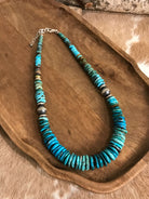 The Cresco 20" Stacked Necklace, 1-Necklaces-Calli Co., Turquoise and Silver Jewelry, Native American Handmade, Zuni Tribe, Navajo Tribe, Brock Texas