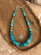 The Cresco 20" Stacked Necklace, 1-Necklaces-Calli Co., Turquoise and Silver Jewelry, Native American Handmade, Zuni Tribe, Navajo Tribe, Brock Texas