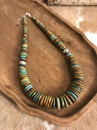 The Cresco 20" Stacked Necklace, 2-Necklaces-Calli Co., Turquoise and Silver Jewelry, Native American Handmade, Zuni Tribe, Navajo Tribe, Brock Texas