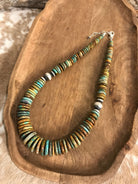 The Cresco 20" Stacked Necklace, 2-Necklaces-Calli Co., Turquoise and Silver Jewelry, Native American Handmade, Zuni Tribe, Navajo Tribe, Brock Texas