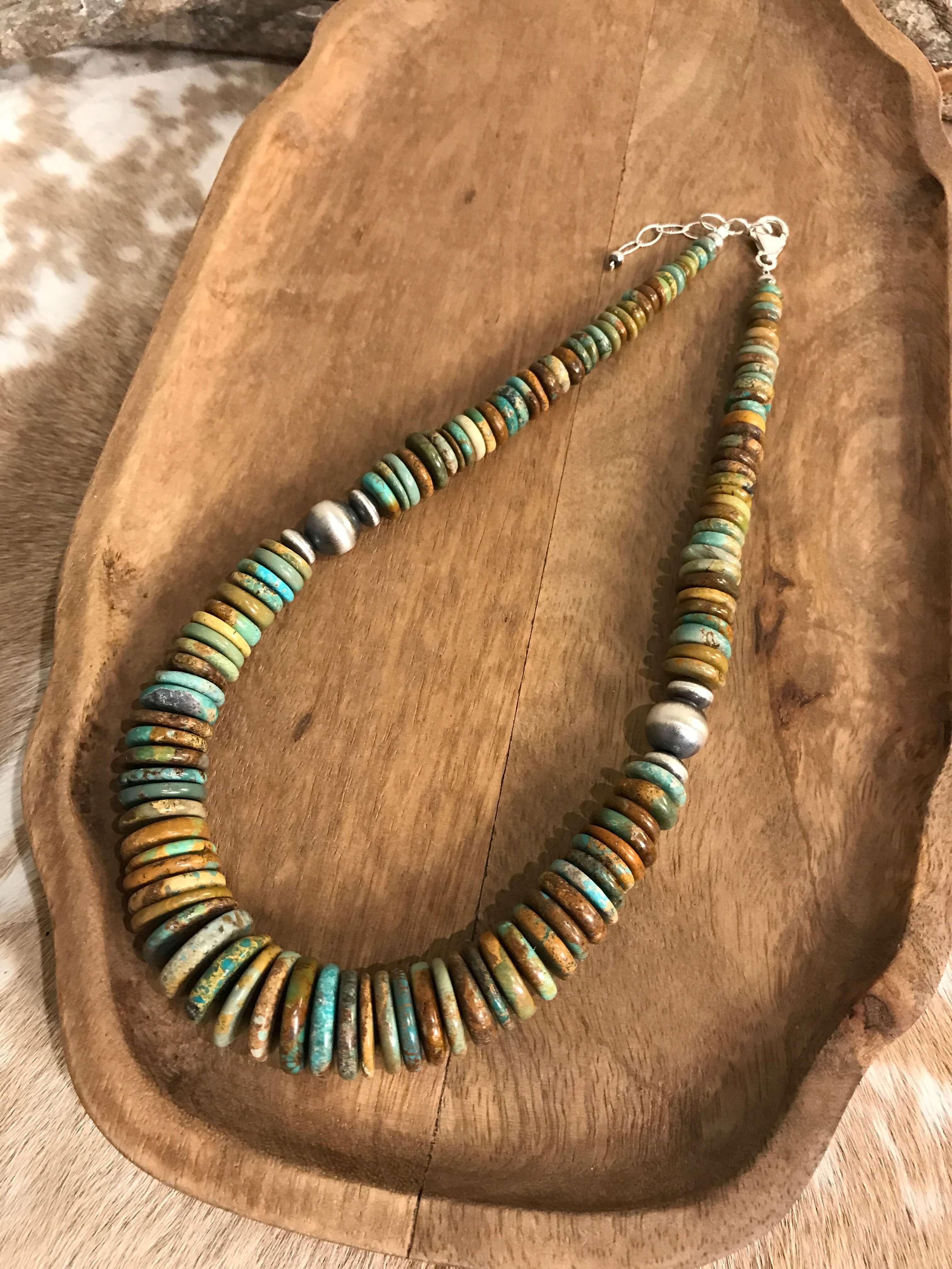 The Cresco 20" Stacked Necklace, 2-Necklaces-Calli Co., Turquoise and Silver Jewelry, Native American Handmade, Zuni Tribe, Navajo Tribe, Brock Texas