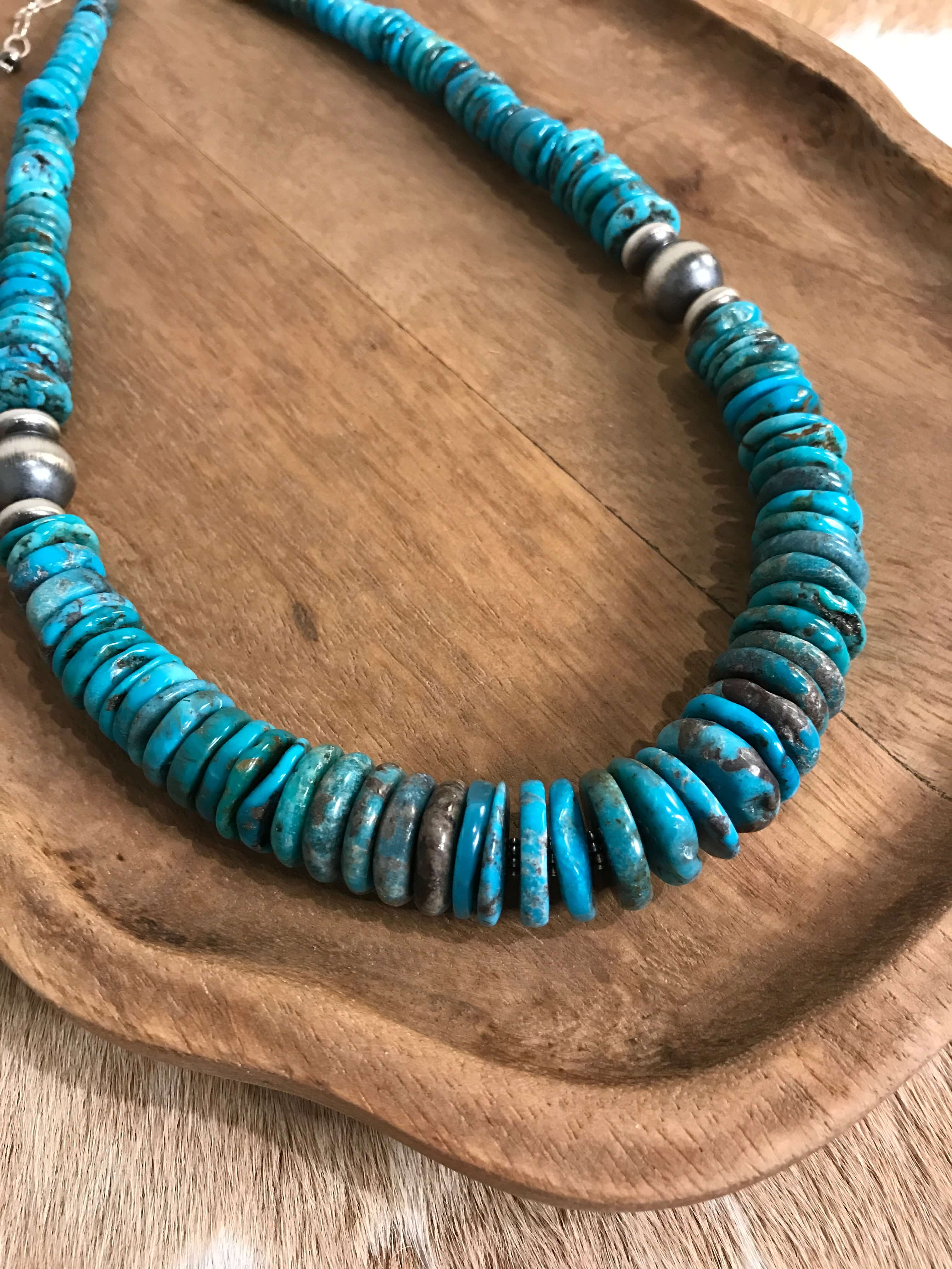 The Cresco 20" Stacked Necklace, 3-Necklaces-Calli Co., Turquoise and Silver Jewelry, Native American Handmade, Zuni Tribe, Navajo Tribe, Brock Texas