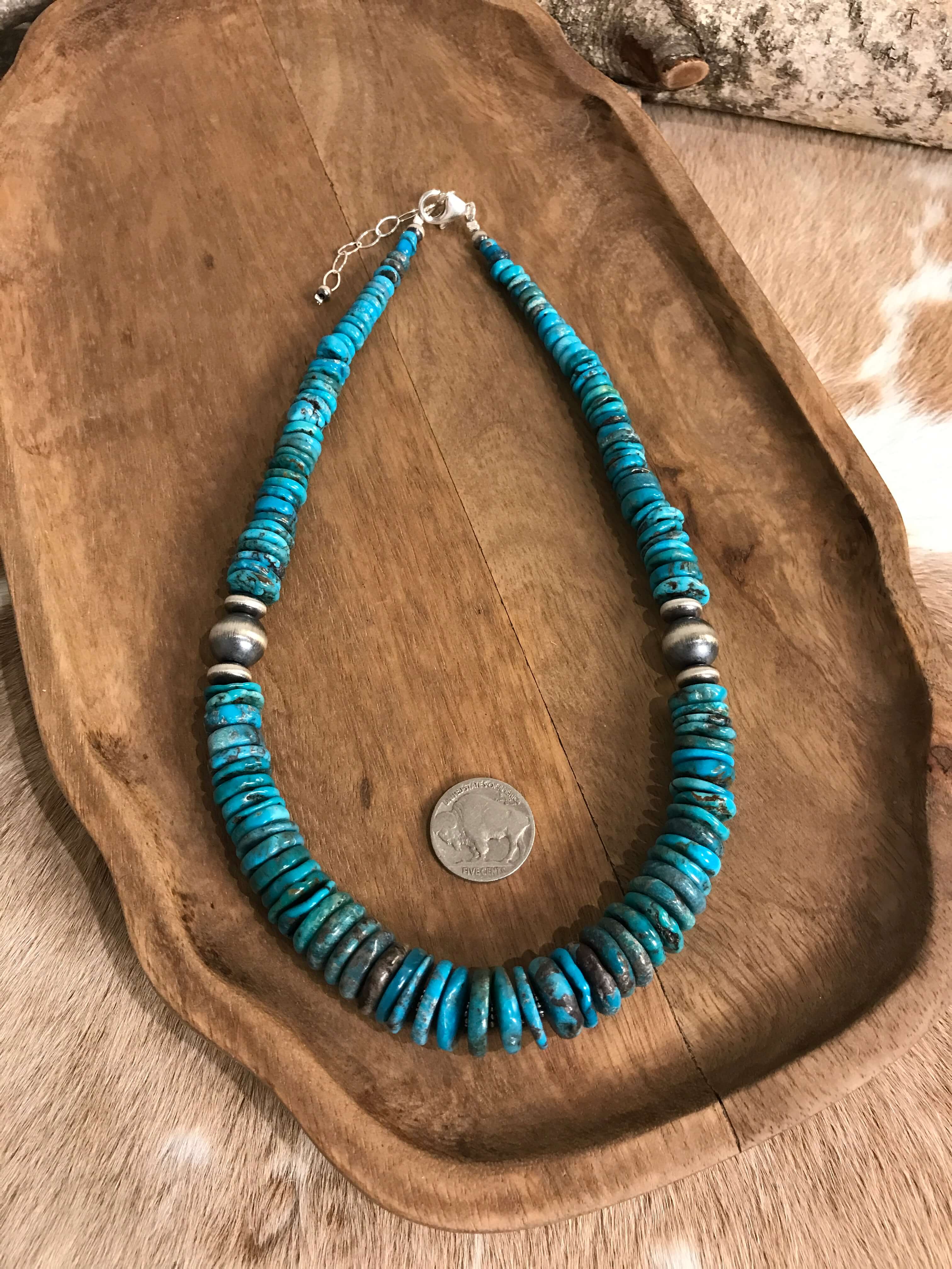 The Cresco 20" Stacked Necklace, 3-Necklaces-Calli Co., Turquoise and Silver Jewelry, Native American Handmade, Zuni Tribe, Navajo Tribe, Brock Texas