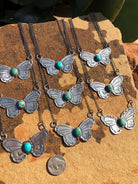The Butterfly Necklace-Necklaces-Calli Co., Turquoise and Silver Jewelry, Native American Handmade, Zuni Tribe, Navajo Tribe, Brock Texas