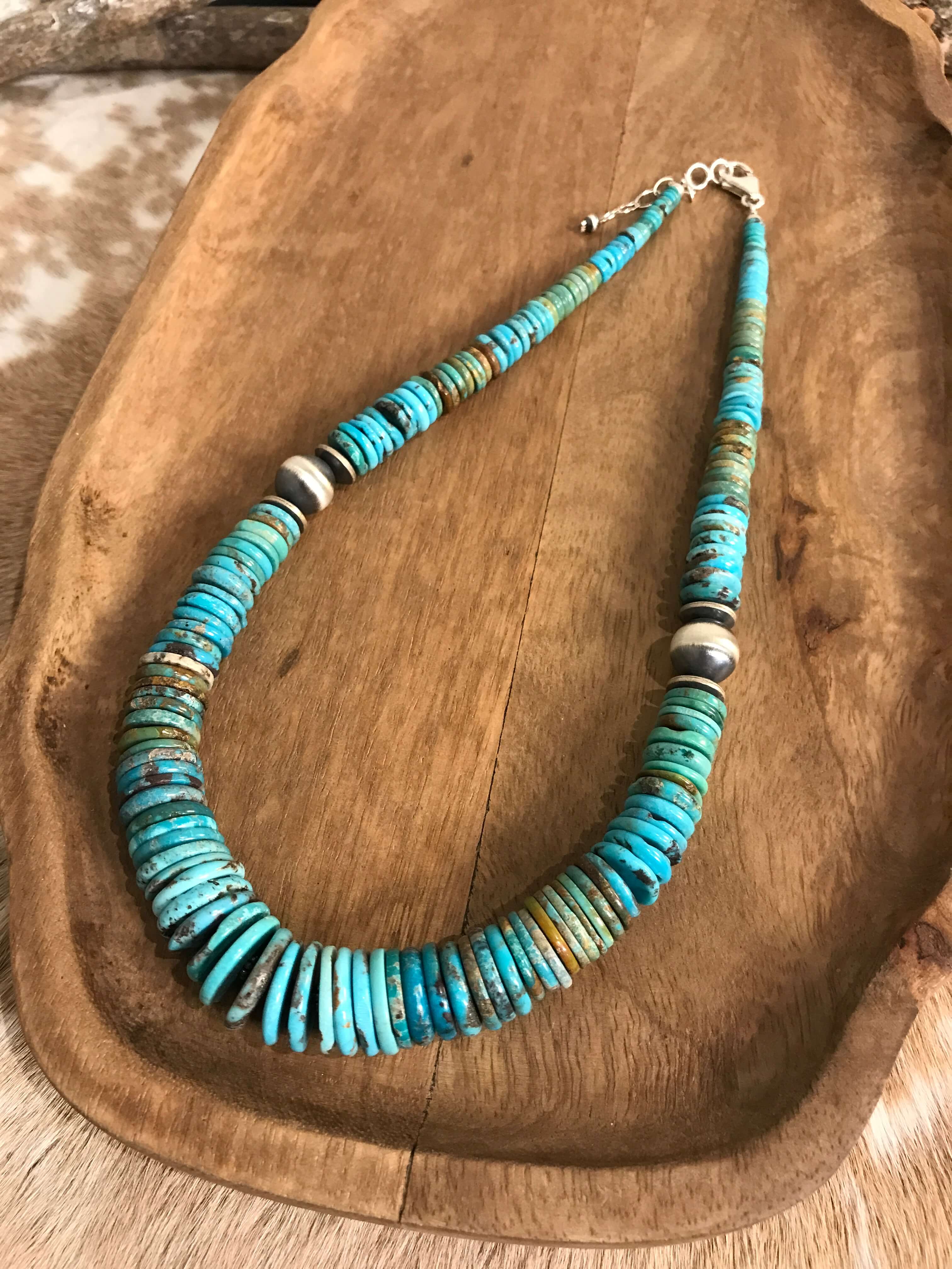 The Cresco 20" Stacked Necklace, 5-Necklaces-Calli Co., Turquoise and Silver Jewelry, Native American Handmade, Zuni Tribe, Navajo Tribe, Brock Texas