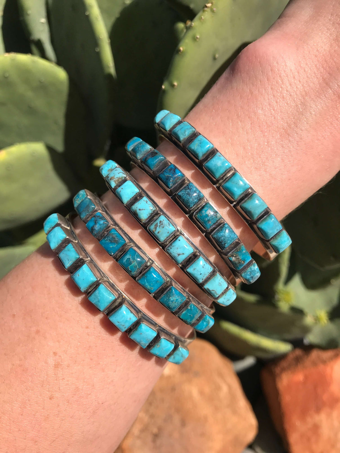The Everleigh Cuff-Bracelets & Cuffs-Calli Co., Turquoise and Silver Jewelry, Native American Handmade, Zuni Tribe, Navajo Tribe, Brock Texas
