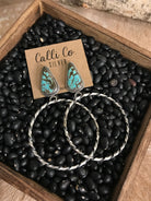The Swain Hoop Earrings, 2-Earrings-Calli Co., Turquoise and Silver Jewelry, Native American Handmade, Zuni Tribe, Navajo Tribe, Brock Texas
