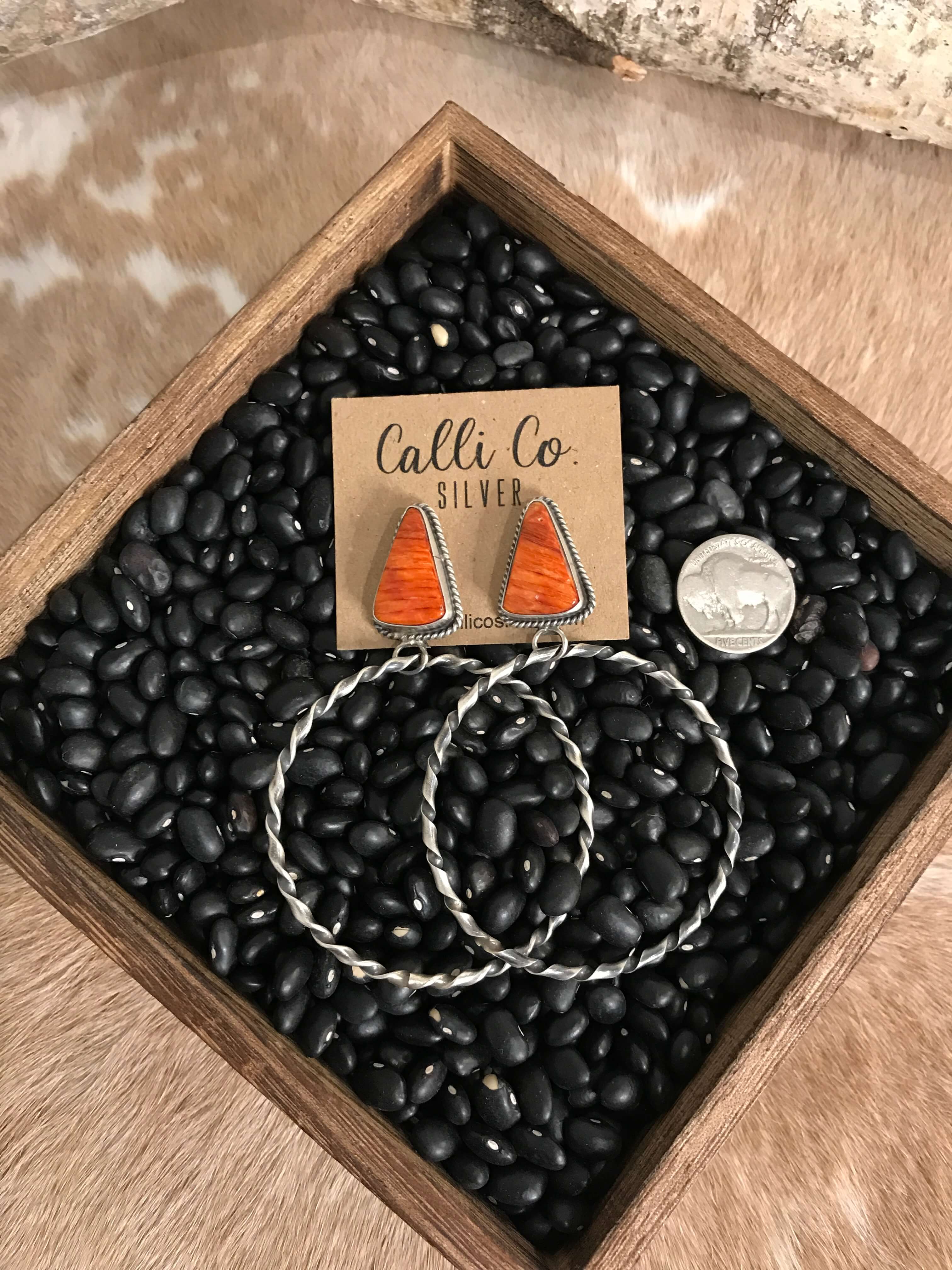 The Swain Hoop Earrings, 3-Earrings-Calli Co., Turquoise and Silver Jewelry, Native American Handmade, Zuni Tribe, Navajo Tribe, Brock Texas