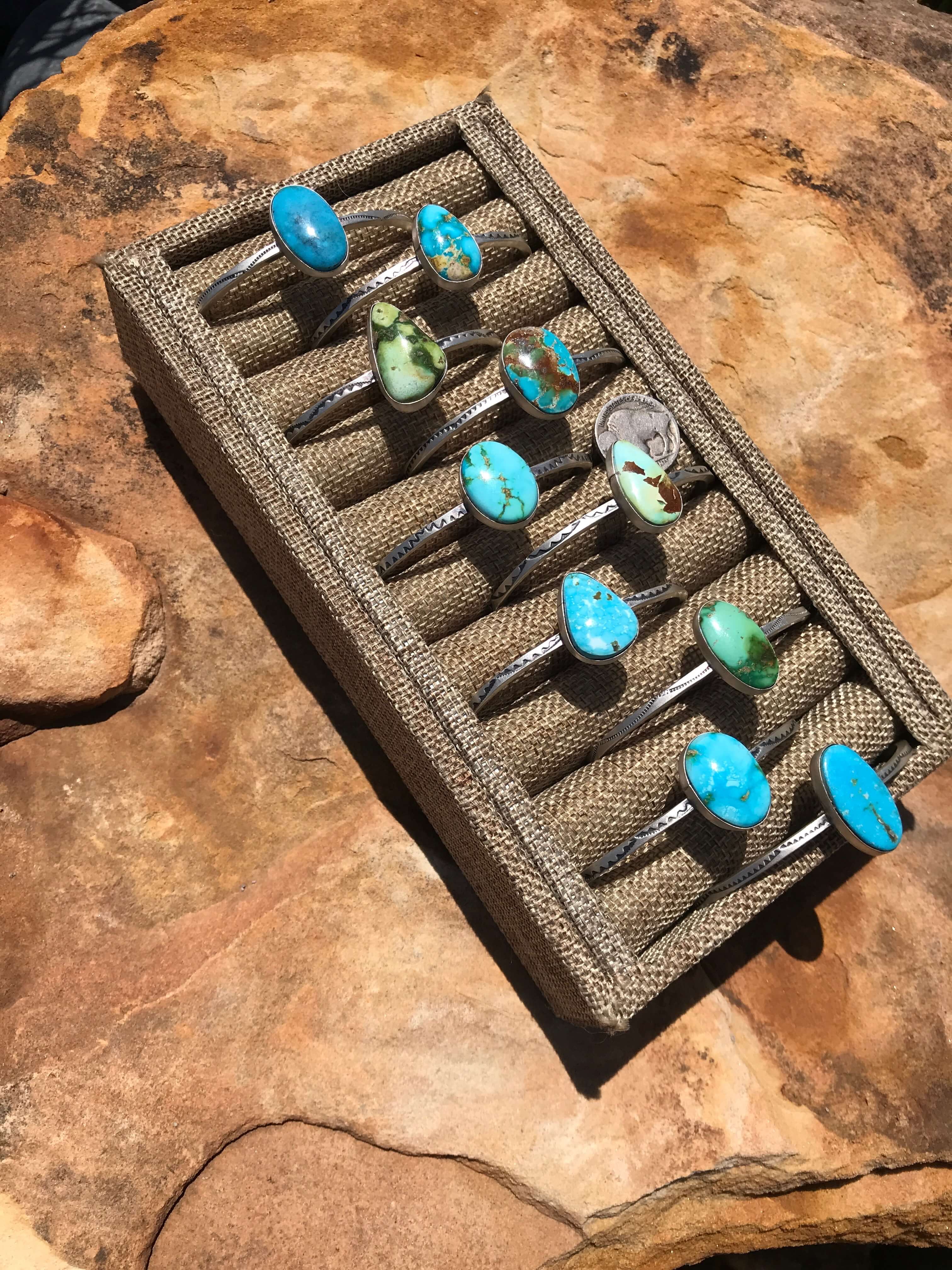 The Azusa Cuff-Bracelets & Cuffs-Calli Co., Turquoise and Silver Jewelry, Native American Handmade, Zuni Tribe, Navajo Tribe, Brock Texas