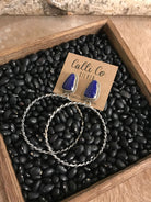 The Swain Hoop Earrings, 5-Earrings-Calli Co., Turquoise and Silver Jewelry, Native American Handmade, Zuni Tribe, Navajo Tribe, Brock Texas