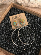 The Swain Hoop Earrings, 7-Earrings-Calli Co., Turquoise and Silver Jewelry, Native American Handmade, Zuni Tribe, Navajo Tribe, Brock Texas