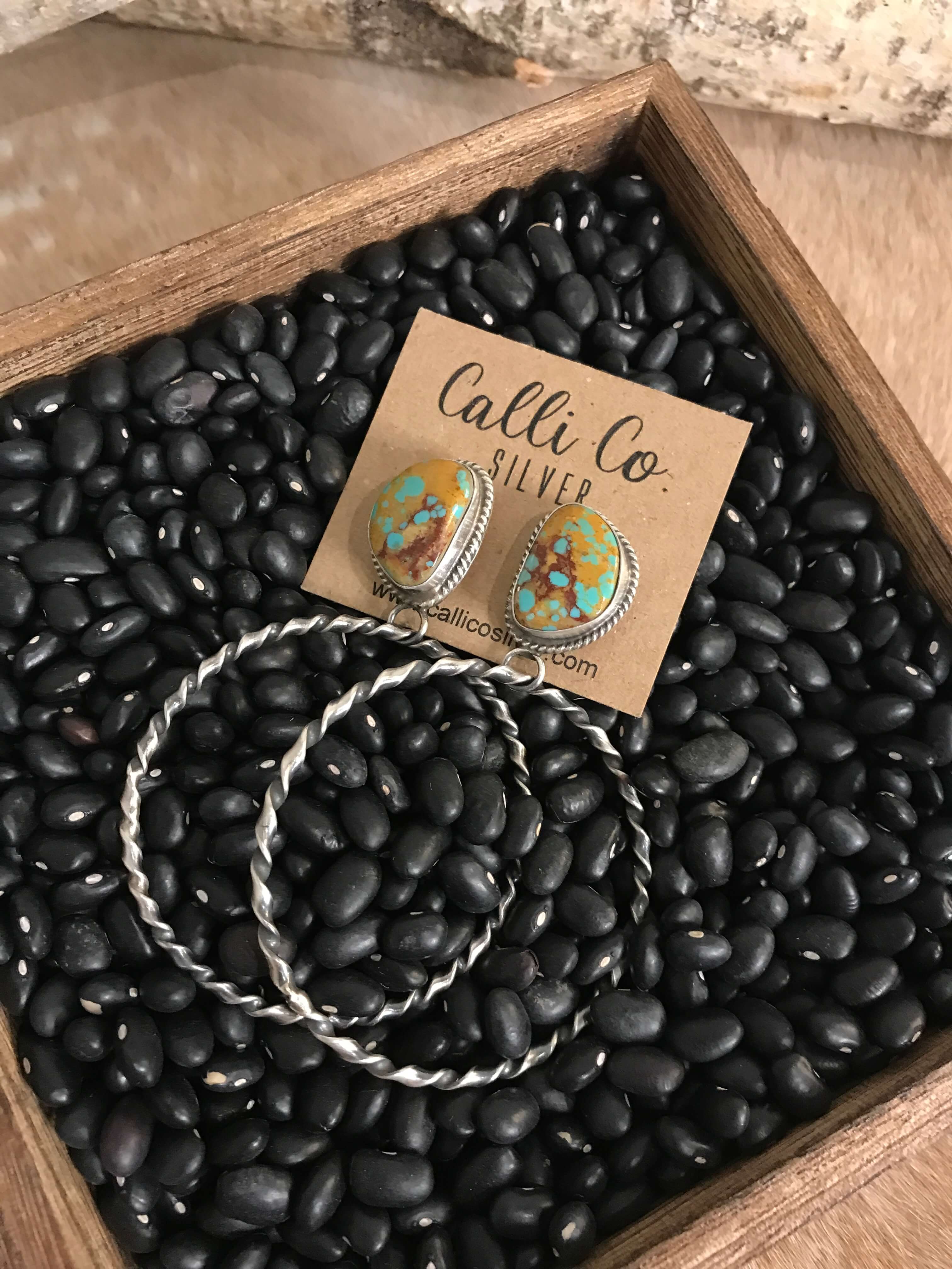 The Swain Hoop Earrings, 7-Earrings-Calli Co., Turquoise and Silver Jewelry, Native American Handmade, Zuni Tribe, Navajo Tribe, Brock Texas
