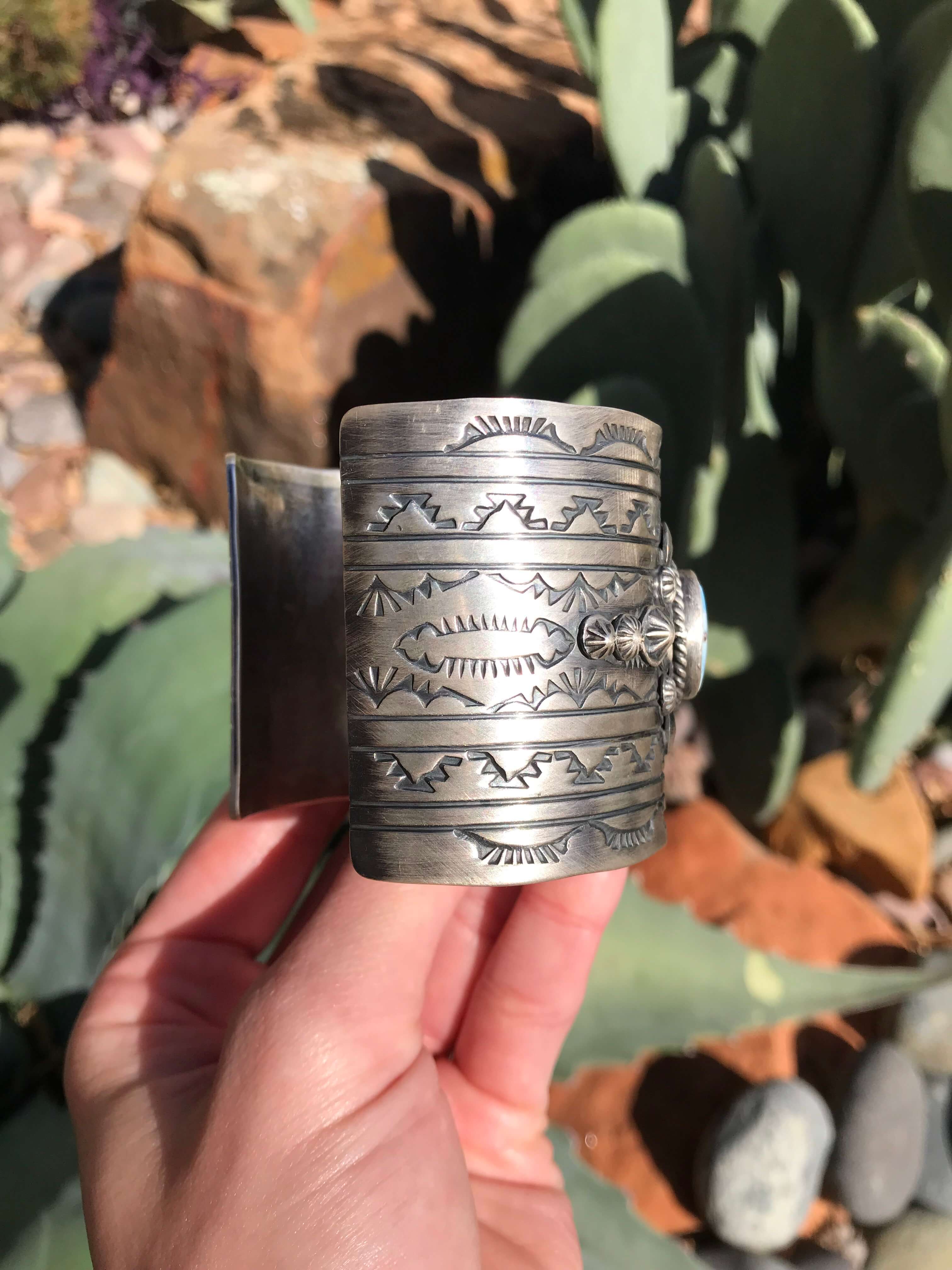 The Brooker Cuff-Bracelets & Cuffs-Calli Co., Turquoise and Silver Jewelry, Native American Handmade, Zuni Tribe, Navajo Tribe, Brock Texas