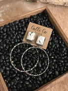 The Swain Hoop Earrings, 11-Earrings-Calli Co., Turquoise and Silver Jewelry, Native American Handmade, Zuni Tribe, Navajo Tribe, Brock Texas
