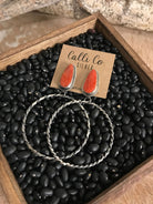 The Swain Hoop Earrings, 13-Earrings-Calli Co., Turquoise and Silver Jewelry, Native American Handmade, Zuni Tribe, Navajo Tribe, Brock Texas