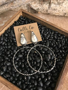 The Swain Hoop Earrings, 18-Earrings-Calli Co., Turquoise and Silver Jewelry, Native American Handmade, Zuni Tribe, Navajo Tribe, Brock Texas