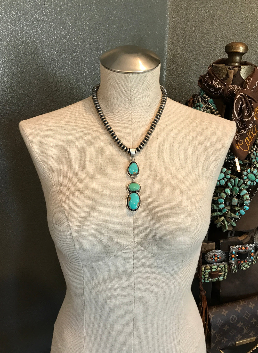 The Lucas Pendant-Pendants-Calli Co., Turquoise and Silver Jewelry, Native American Handmade, Zuni Tribe, Navajo Tribe, Brock Texas