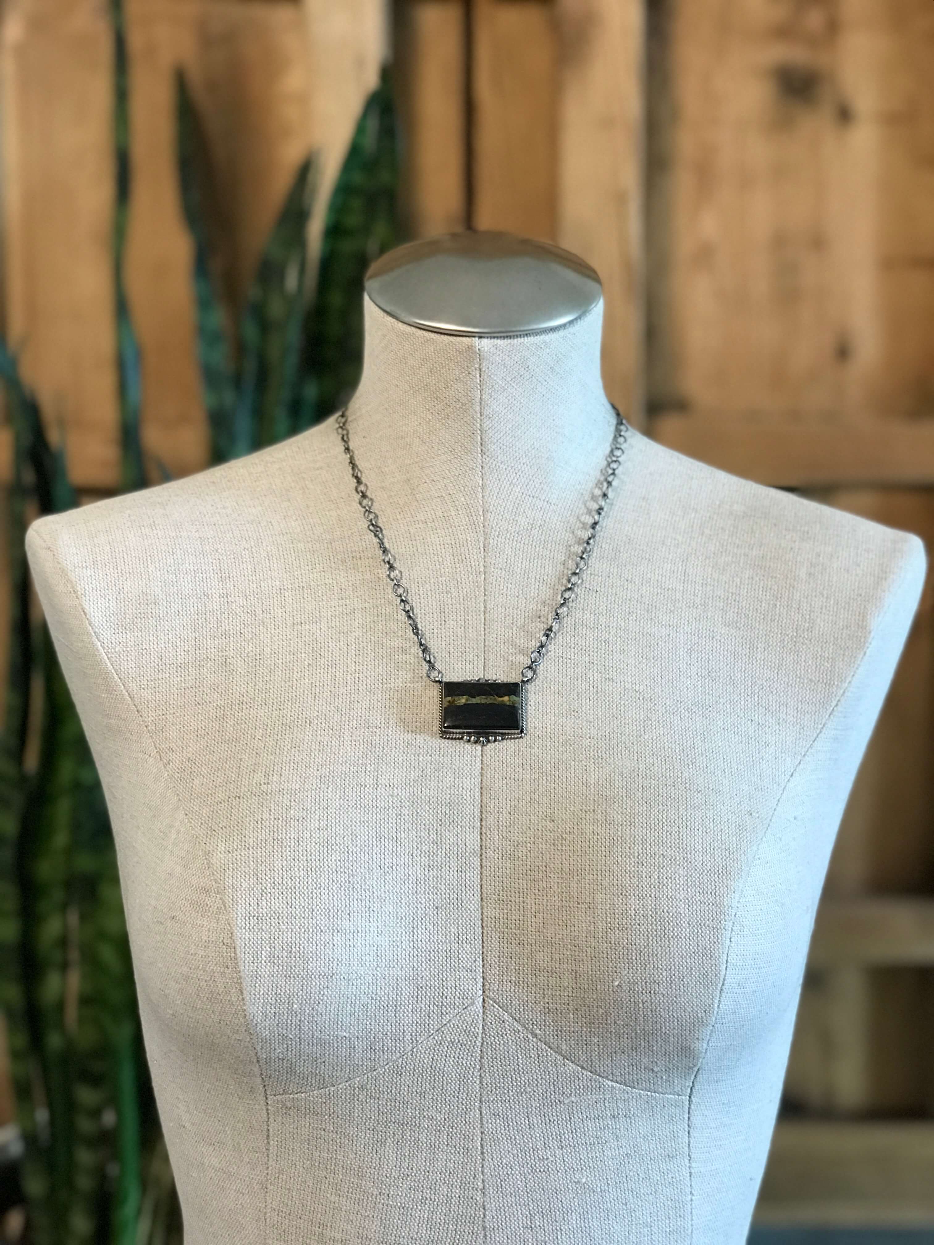 The Vista Black Jack Necklace, 6-Necklaces-Calli Co., Turquoise and Silver Jewelry, Native American Handmade, Zuni Tribe, Navajo Tribe, Brock Texas