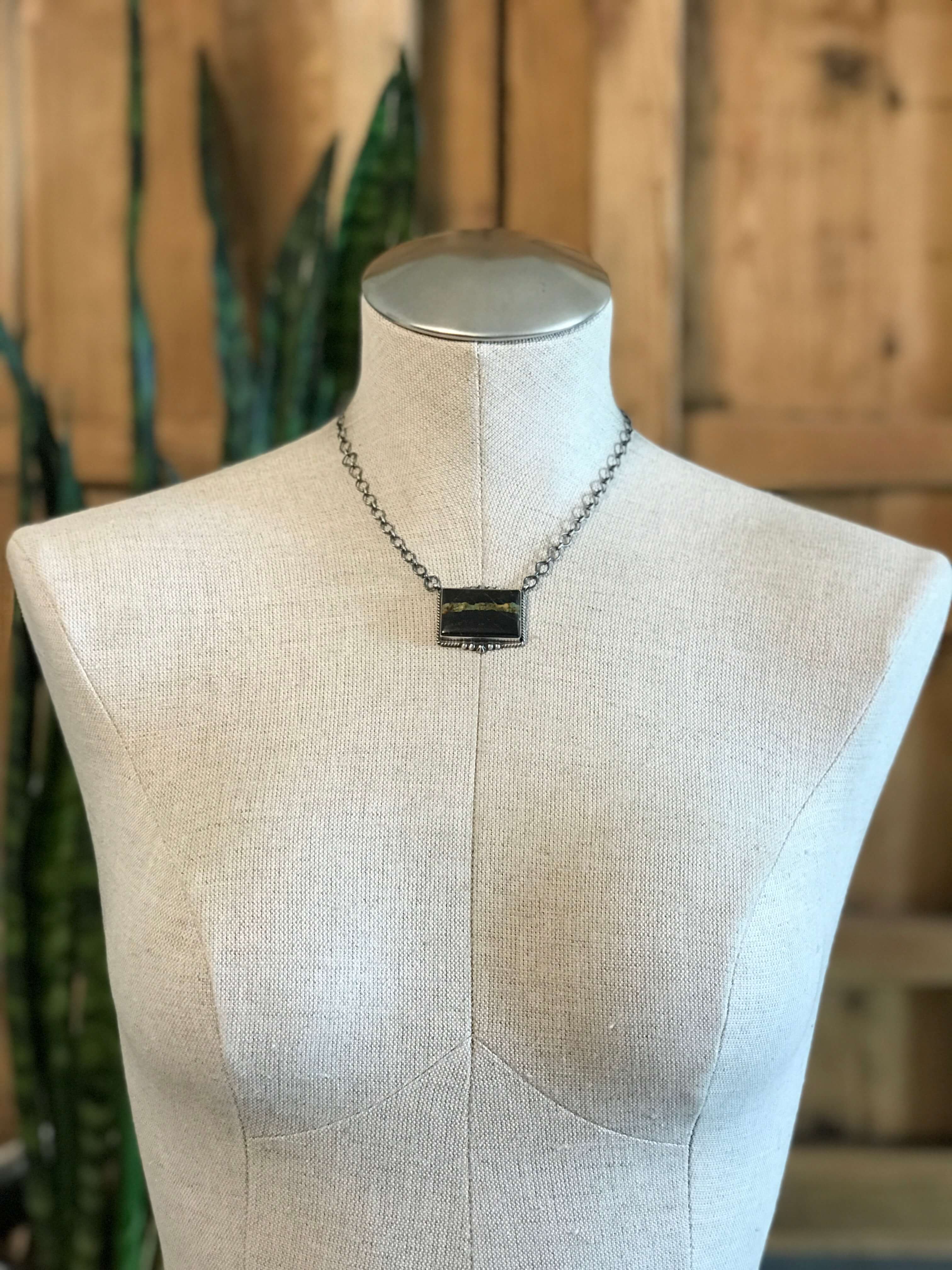 The Vista Black Jack Necklace, 6-Necklaces-Calli Co., Turquoise and Silver Jewelry, Native American Handmade, Zuni Tribe, Navajo Tribe, Brock Texas