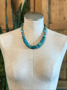 The Cresco 20" Stacked Necklace, 1-Necklaces-Calli Co., Turquoise and Silver Jewelry, Native American Handmade, Zuni Tribe, Navajo Tribe, Brock Texas