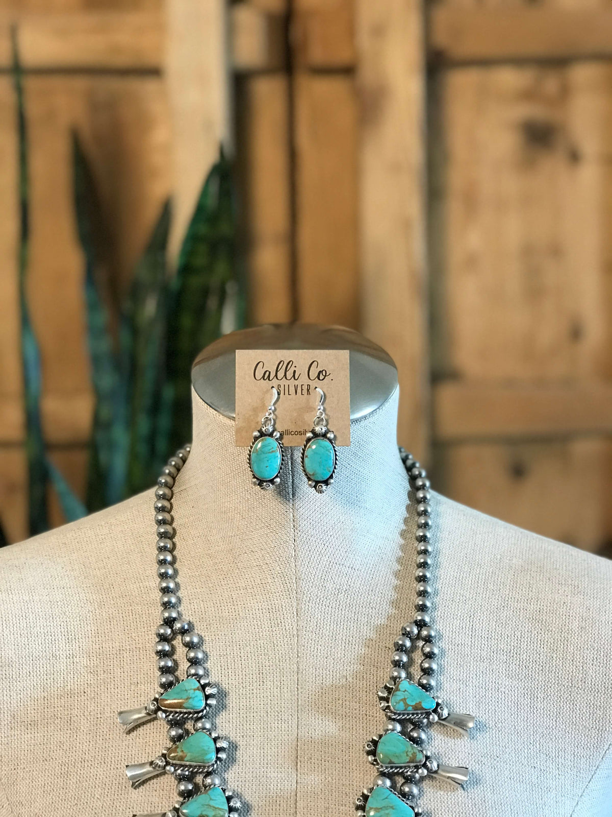 The Yellowridge Squash Blossom Necklace Set-Necklaces-Calli Co., Turquoise and Silver Jewelry, Native American Handmade, Zuni Tribe, Navajo Tribe, Brock Texas