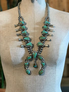 The Yellowridge Squash Blossom Necklace Set-Necklaces-Calli Co., Turquoise and Silver Jewelry, Native American Handmade, Zuni Tribe, Navajo Tribe, Brock Texas