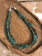 The Derry Turquoise Beaded Necklace-Necklaces-Calli Co., Turquoise and Silver Jewelry, Native American Handmade, Zuni Tribe, Navajo Tribe, Brock Texas