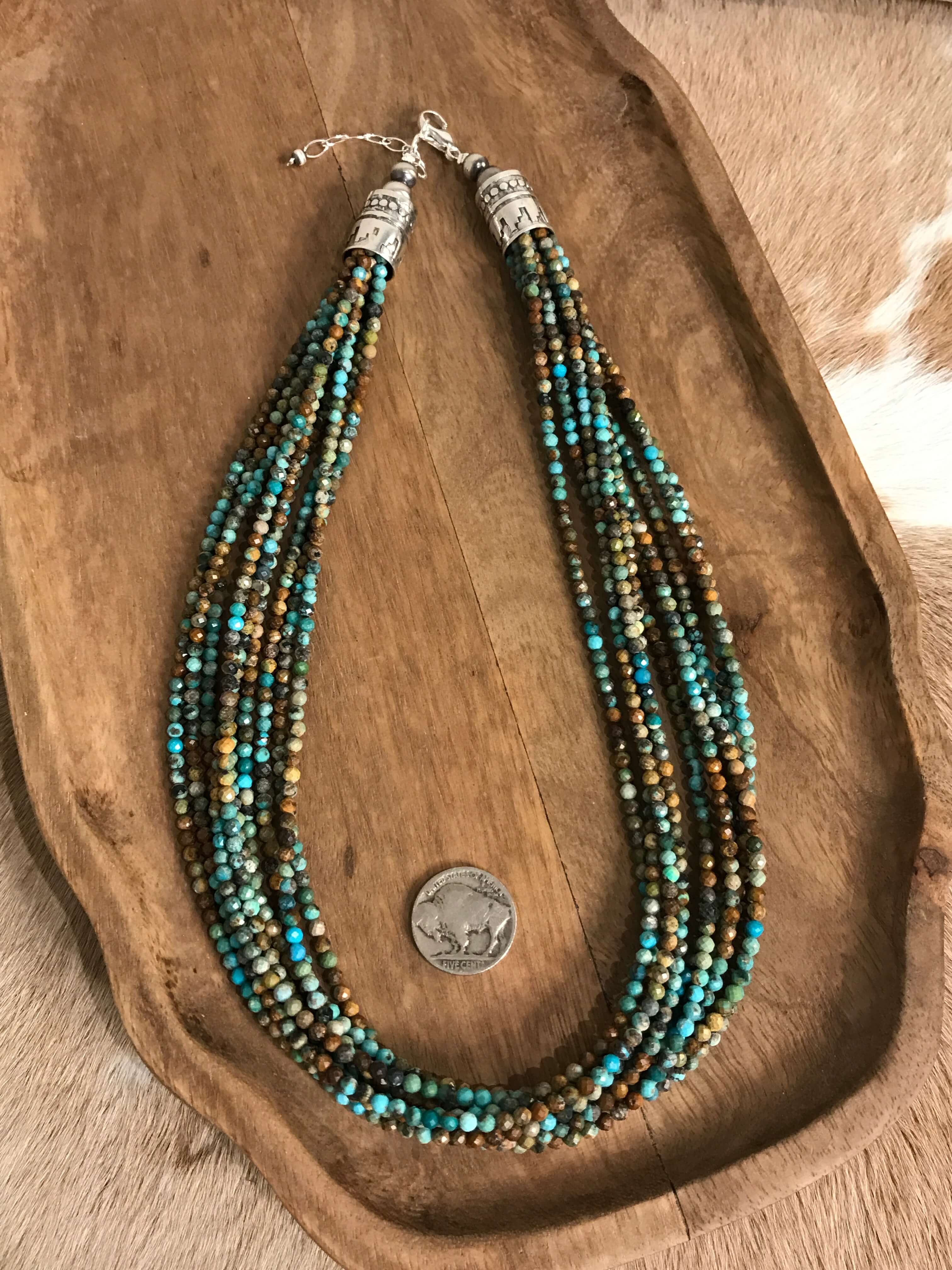 The Derry Turquoise Beaded Necklace-Necklaces-Calli Co., Turquoise and Silver Jewelry, Native American Handmade, Zuni Tribe, Navajo Tribe, Brock Texas