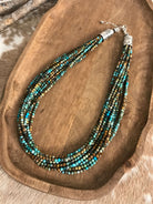The Derry Turquoise Beaded Necklace-Necklaces-Calli Co., Turquoise and Silver Jewelry, Native American Handmade, Zuni Tribe, Navajo Tribe, Brock Texas