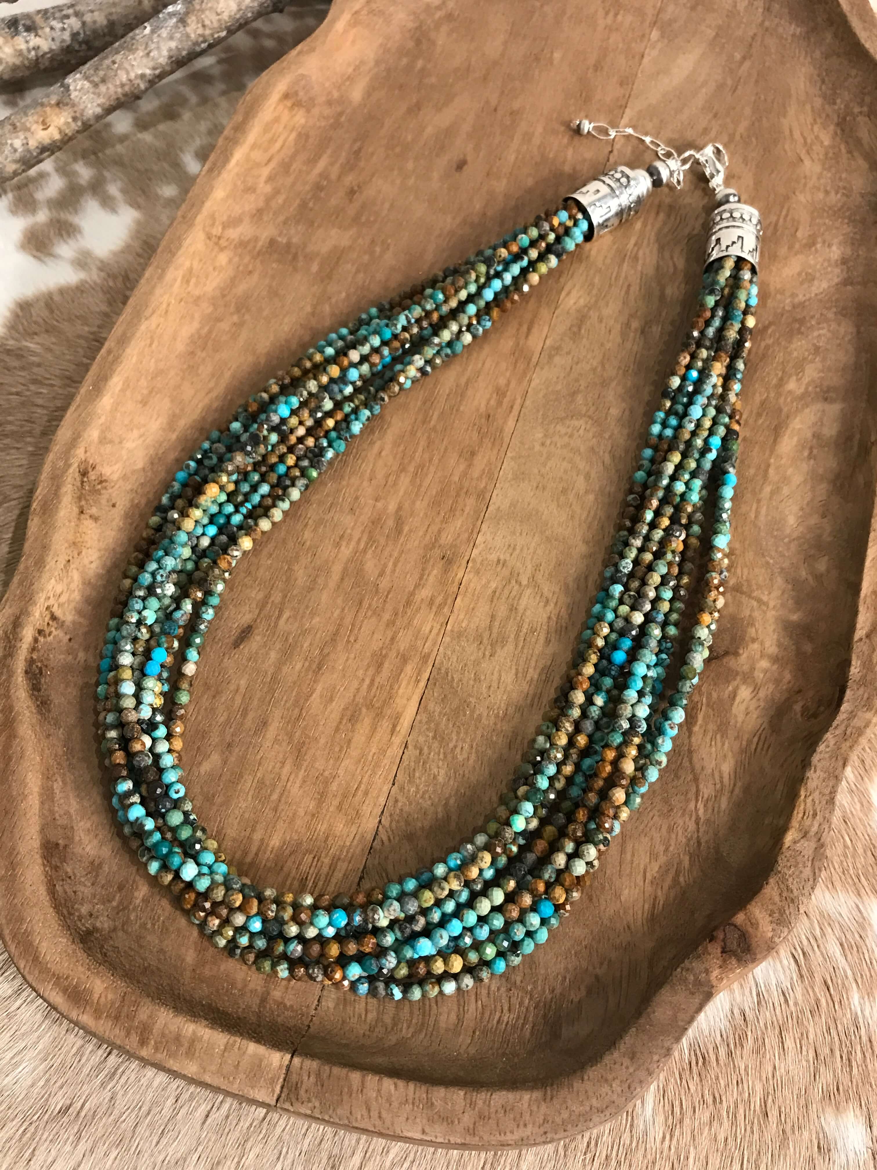 The Derry Turquoise Beaded Necklace-Necklaces-Calli Co., Turquoise and Silver Jewelry, Native American Handmade, Zuni Tribe, Navajo Tribe, Brock Texas