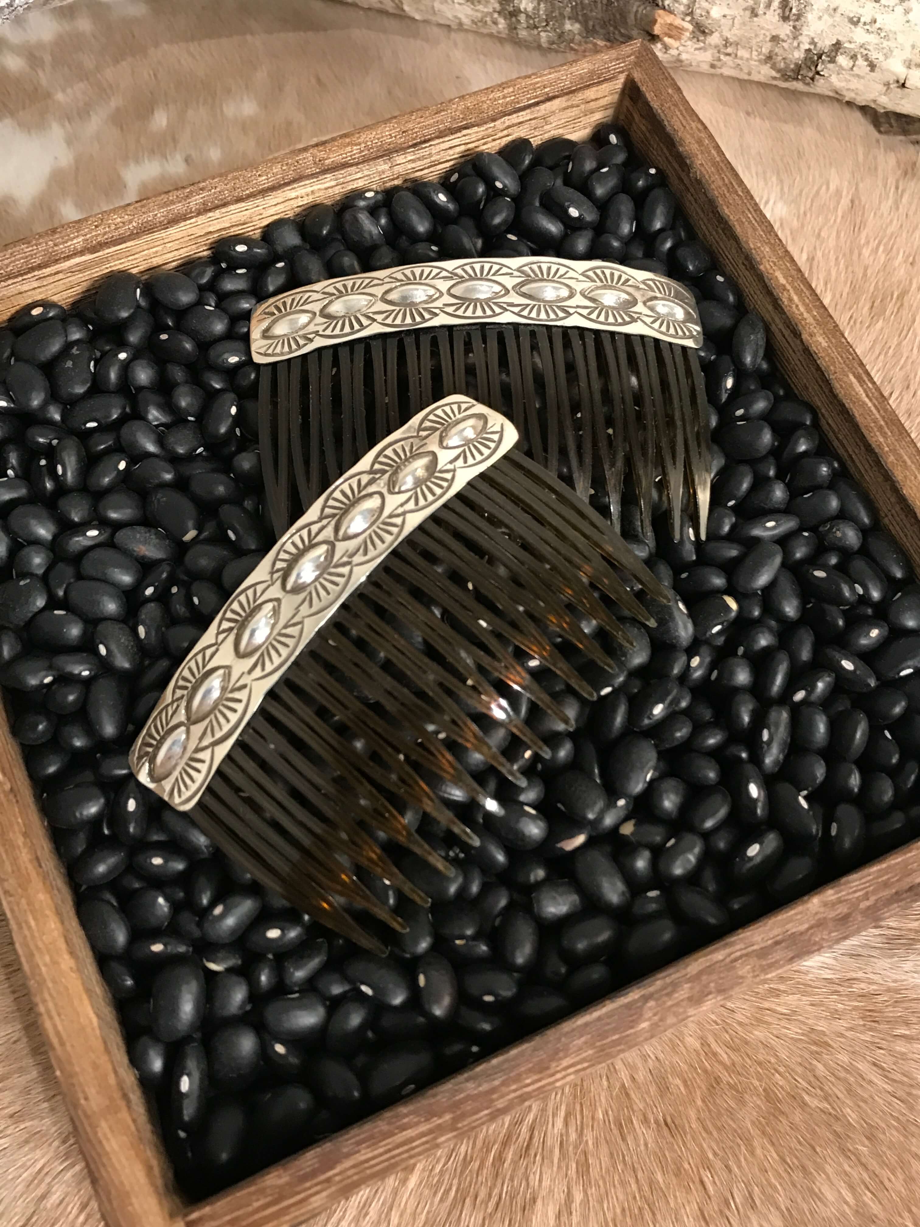 The Marietta Hair Combs-Hair Accessories-Calli Co., Turquoise and Silver Jewelry, Native American Handmade, Zuni Tribe, Navajo Tribe, Brock Texas